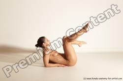 Nude Gymnastic poses Woman White Moving poses Athletic medium brown Dynamic poses Pinup